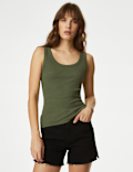 Cotton Rich Ribbed Slim Fit Vest Top
