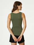 Cotton Rich Ribbed Slim Fit Vest Top