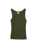 Cotton Rich Ribbed Slim Fit Vest Top
