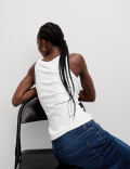 Cotton Rich Ribbed Slim Fit Vest Top