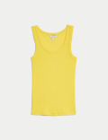 Cotton Rich Ribbed Slim Fit Vest Top