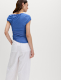 Pure Cotton Asymmetric Drape Top