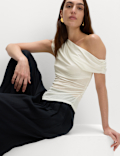 Pure Cotton Asymmetric Drape Top