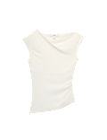 Pure Cotton Asymmetric Drape Top