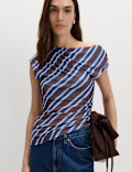 Pure Cotton Asymmetric Drape Top