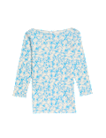 Pure Cotton Printed Slim Fit Slash Neck Top