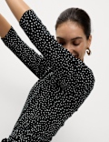 Pure Cotton Printed Slim Fit Slash Neck Top
