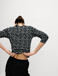 Pure Cotton Printed Slim Fit Slash Neck Top