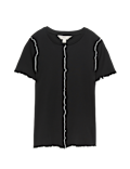Pure Cotton Contrast Seam T-Shirt