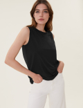 Crew Neck Relaxed Sleeveless Tank Top