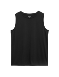 Crew Neck Relaxed Sleeveless Tank Top
