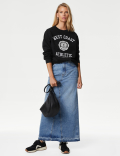 Cotton Rich Slogan Sweatshirt