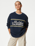 Cotton Rich Slogan Sweatshirt