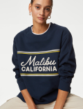 Cotton Rich Slogan Sweatshirt