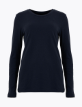 Pure Cotton Straight Fit Long Sleeve Top
