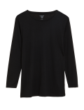Crew Neck Relaxed Longline Long Sleeve Top
