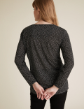 Polka Dot Relaxed Long Sleeve Longline Top