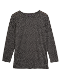 Polka Dot Relaxed Long Sleeve Longline Top