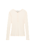 Wool Touch Semi Sheer Layering  Henley Top