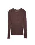 Wool Touch Semi Sheer Layering  Henley Top