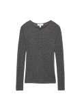 Wool Touch Semi Sheer Layering  Henley Top