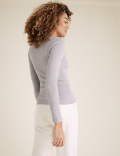 Cotton Ribbed Fitted Long Sleeve Top