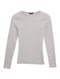 Cotton Ribbed Fitted Long Sleeve Top