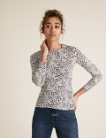 Pure Cotton Star Print Regular Fit Top