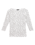 Cotton Printed Slash Neck Fitted Top