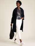 Cotton Floral Slash Neck Fitted Top
