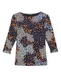 Cotton Floral Slash Neck Fitted Top