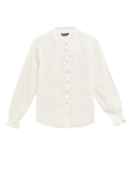 Pure Cotton Lace Insert Pintuck Blouse
