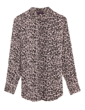 Animal Print Collared Longline Shirt