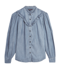Pure Tencel™ Denim Frill-Detail Blouse