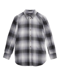 Checked Collared Relaxed Longline Shirt