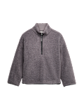 Borg Funnel Neck Half Zip Sweatshirt