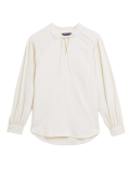 Pure Tencel™ Tie Neck Long Sleeve Blouse