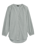 Pure Cotton Striped Long Sleeve Blouse