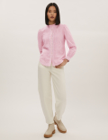 Pure Cotton Striped Pintuck Blouse