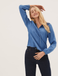 Regular Fit Smocked Popover Blouse