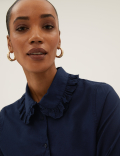 Pure Cotton Regular Fit Frill Detail Shirt