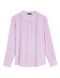 Lace Insert Regular Fit Long Sleeve Blouse