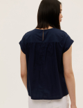 Pure Cotton Embroidered Regular Fit Vest Top