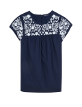 Pure Cotton Embroidered Regular Fit Vest Top