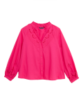 Pure Cotton Broderie Regular Fit Blouse