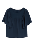 Pure Cotton Regular Fit Angel Sleeve Blouse