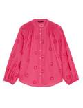 Pure Cotton Broderie Long Sleeve Blouse