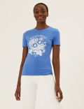 Cotton Rich Printed Fitted T-Shirt