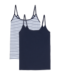 2pk Cotton Rich Slim Fit Cami Tops