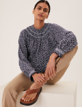 Pure Cotton Printed Long Sleeve Top